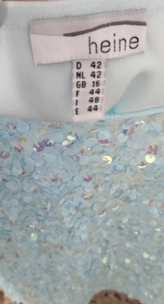 Top lentejuelas Heine azul/plata Talla XL