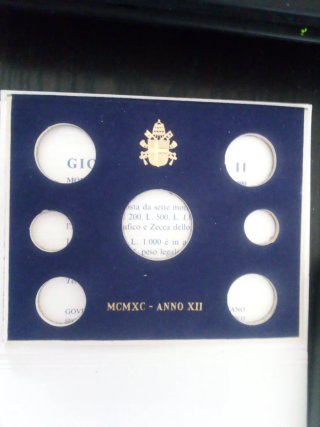 8 cofanetti vuoti Lire Vaticano Papa G.P. II