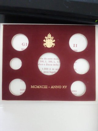 8 cofanetti vuoti Lire Vaticano Papa G.P. II