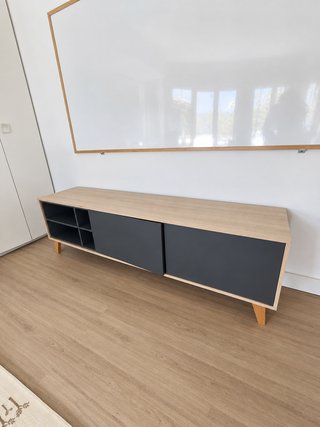 Aparador Nórdico Madera Gris y Madera Clara