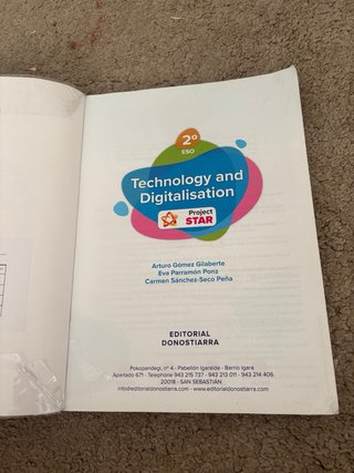 Technology and Digitalisation, 2o ESO, Project ...