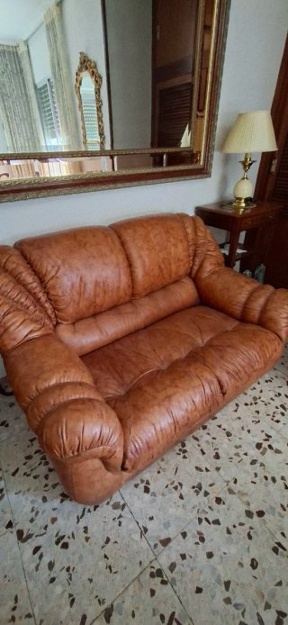 Sofá Piel Sintética Marrón