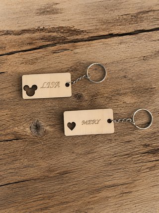 Portachiavi in Legno Personalizzati 5 mm