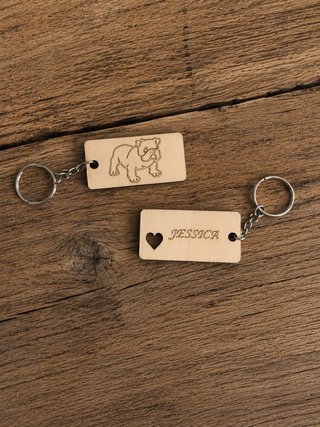 Portachiavi in Legno Personalizzati 5 mm
