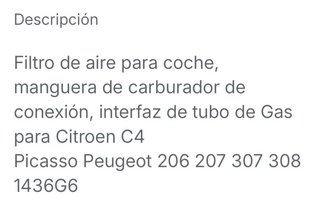 Manguera colector admisión gasolina