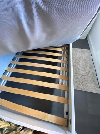 Cama Doble Ikea Songesand Blanca con somier