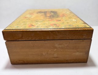 Antica Scatola Liberty Dipinta Inizio 900 Veduta