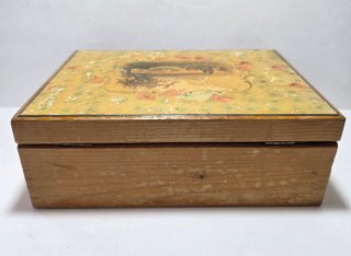 Antica Scatola Liberty Dipinta Inizio 900 Veduta
