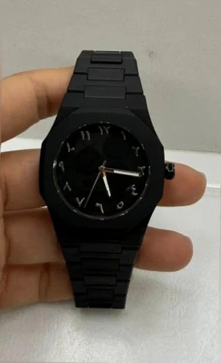 Orologio all black Design - Numeri Arabi Argento