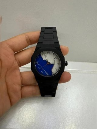 Orologio black Design - Quadrante Blu e Bianco -