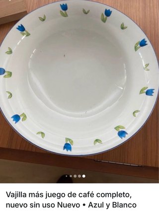 Juego de café y vajilla porcelana azul y blanco