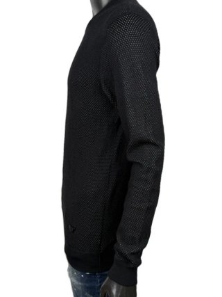 Armani Jeans Maglione Uomo L Nero Pois Logo