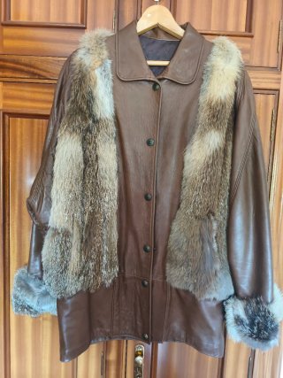 Chaqueta de piel vintage con pelo
