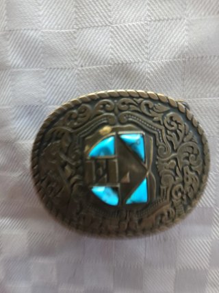 Fibbia El Charro con inserti turchesi in argento