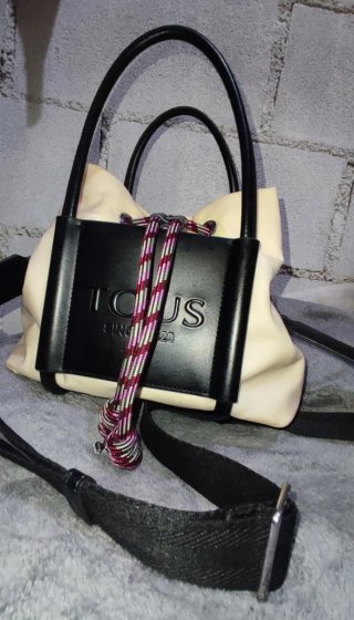 Bolso Tous Soft Empire Pequeño Beige/Negro
