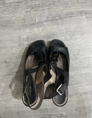 Sandalias Clarks Tacón Negro Mujer