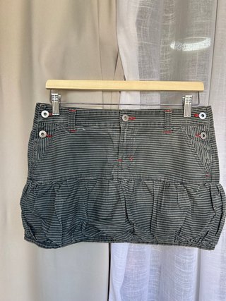 Falda mini rayas gris y blanco