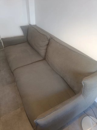 Sofá de tela gris 250x110x90cm