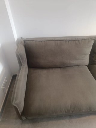 Sofá de tela gris 250x110x90cm