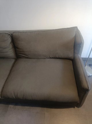 Sofá de tela gris 250x110x90cm