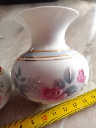 Coppia Mini Vasi Vintage Porcellana Le Roy Fiori
