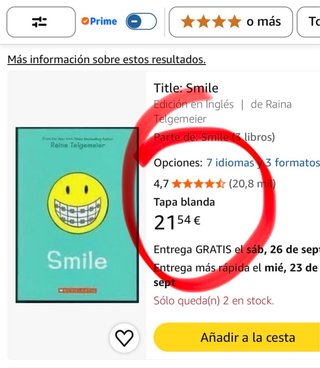 Smile-Raina Telgemeier| Libro cómic inglés( 8-13)