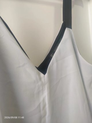 Vestido Zara Talla L Blanco y Negro Nuevo