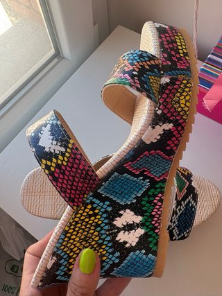 Cuñas multicolor efecto piel serpiente