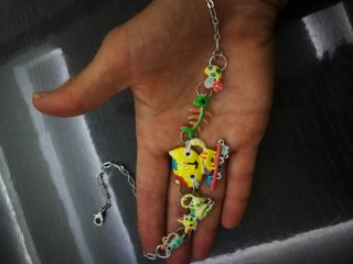 Collana gattini smaltati multicolor