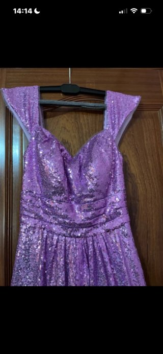 Vestido morado lentejuelas talla S