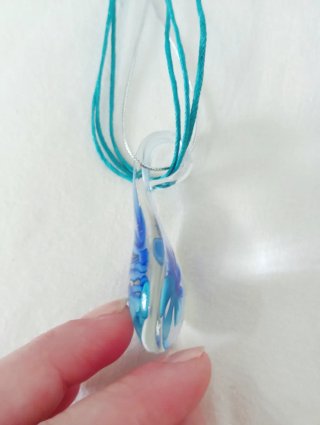 Collana y2k vintage in vetro di Murano blu nuova
