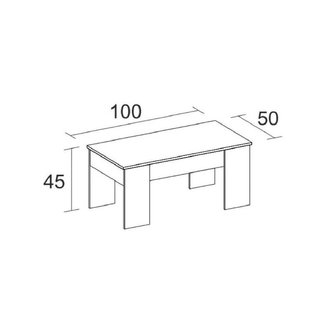 Mesa de centro elevable madera natural