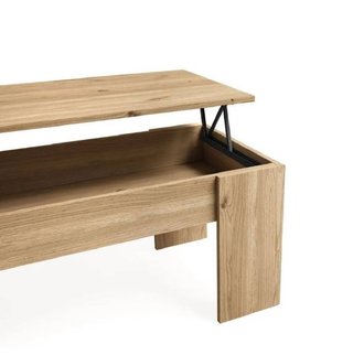 Mesa de centro elevable madera natural