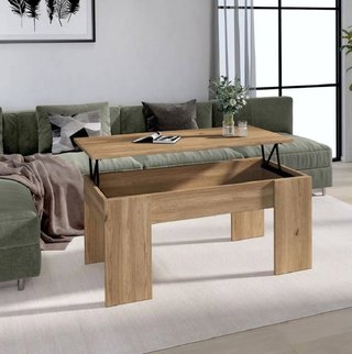 Mesa de centro elevable madera natural