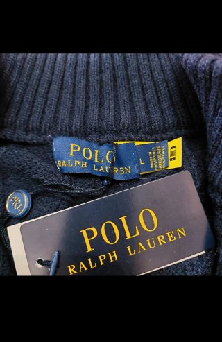 Maglione Polo Ralph Lauren  Mezza Zip Blu Scuro