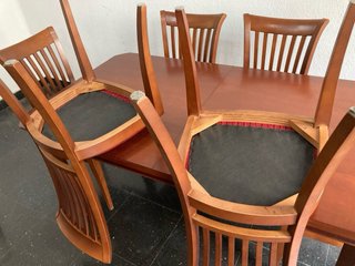 Mesa comedor madera maciza y 6 sillas