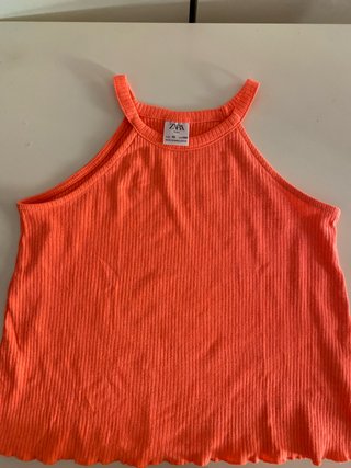 Camiseta Zara niña tirantes naranja