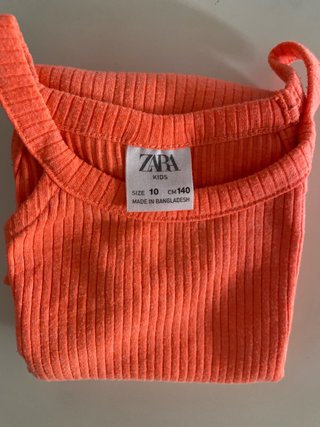 Camiseta Zara niña tirantes naranja