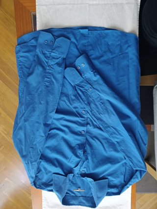 Camisa manga larga hombre azul