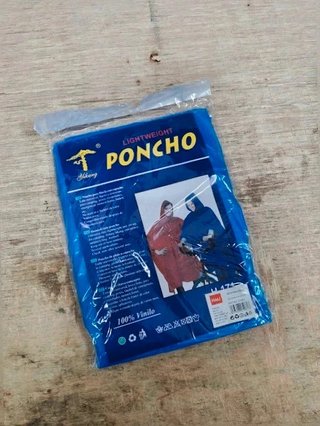Poncho Impermeabile blu con Cappuccio Unisex