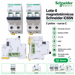 Lote 4 Magnetotérmicos Schneider iC65N