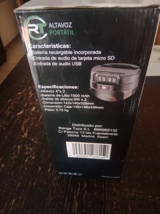 Altavoz Bluetooth RT Negro