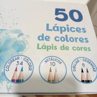 Caja metálica 50 lápices de colores nuevos
