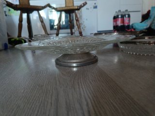 Juego 4 Fuentes Vintage Cristal y Metal