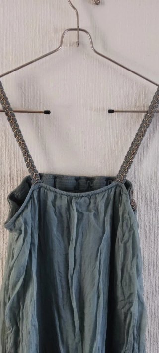 Vestido de seda verde azulado talla M