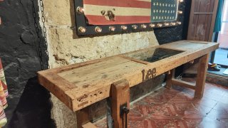 Banco de trabajo carpintero antiguo madera