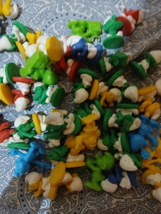 Lote mini figuras pitufos de colores