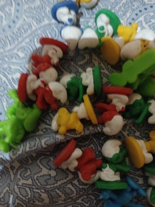 Lote mini figuras pitufos de colores