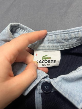 Polo Lacoste manga larga negro talla XL