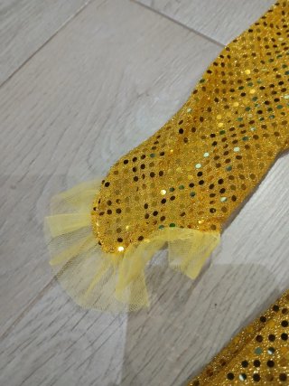 Vestito Carnevale Bambina Giallo Paillettes 5 anni